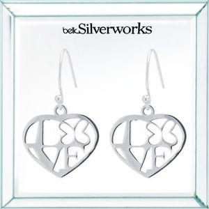 SILVERWORKS Sterling Silver ❤️ Love Earrings
